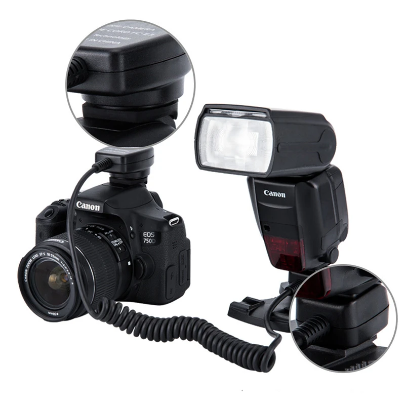 1.4m E-TTL FLASH Off Camera Cord Cable Hot Shoe Mount Cord Sync for Canon 600EX II-RT 430EX 580EX II 380EX 90EX 550EX 420 320EX