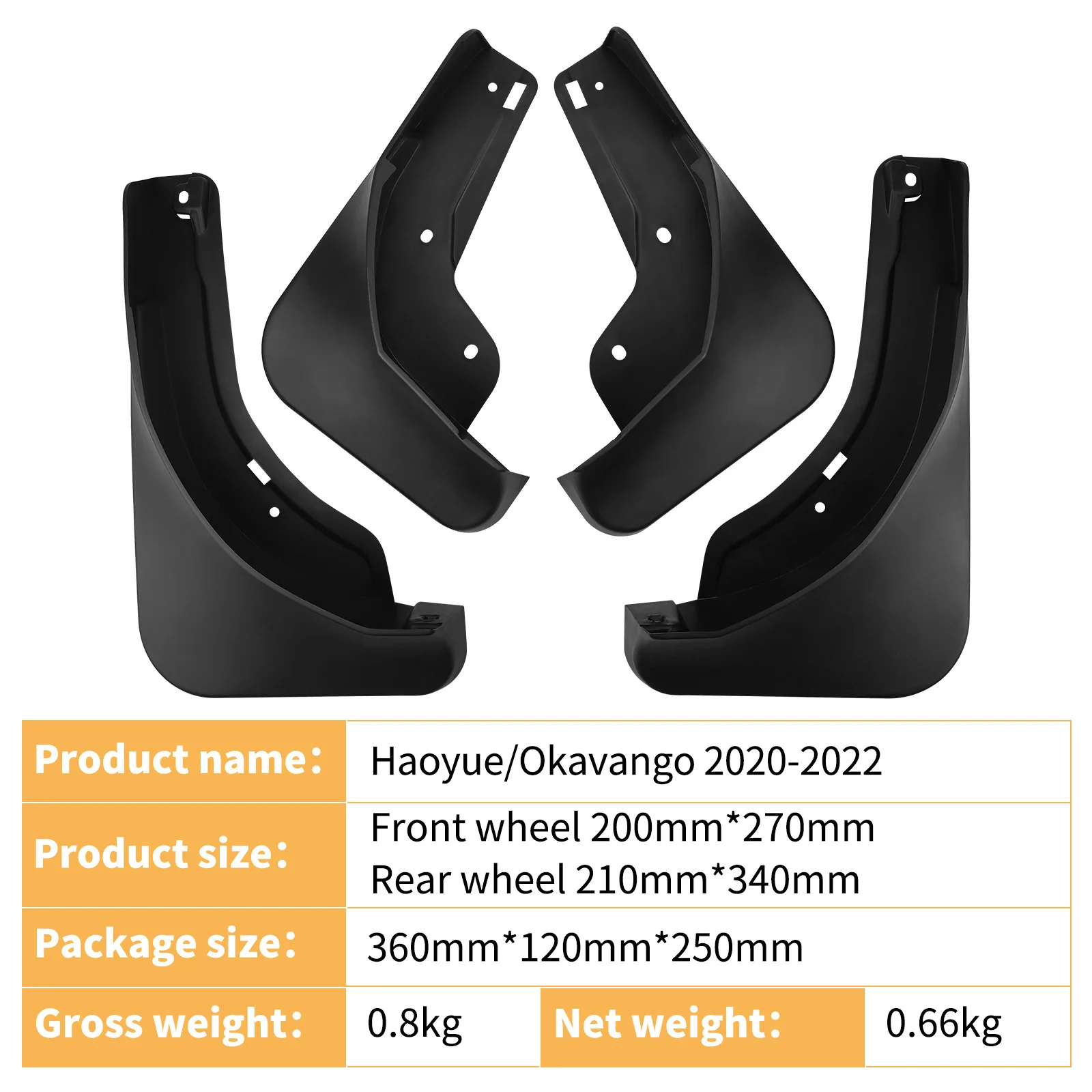 For Geely Haoyue Okavango 2020-2022 fender tile auto parts 4runner accessories car accessories fender flares mud flaps