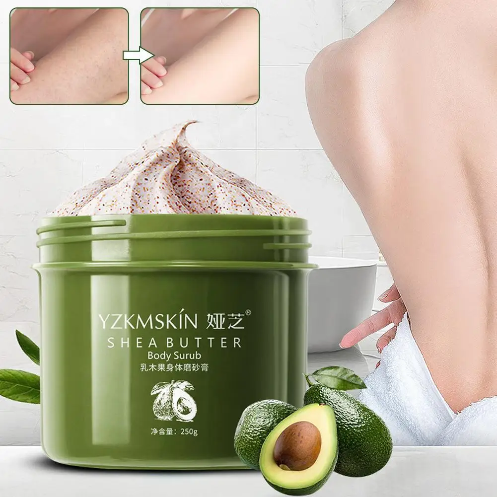 

Shea Butter Body Scrub For Exfoliates to Smooth Rough Bumpy Skin Care Face and Body Deep Cleansing Pores Blackheads