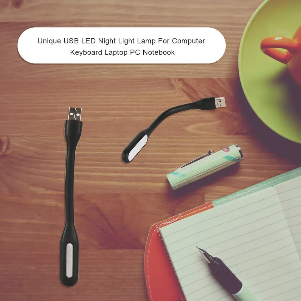 USB 5V LED lampada da lettura per libri Mini lampada da tavolo da viaggio per Power Bank PC Notebook Laptop flessibile luce notturna pieghevole