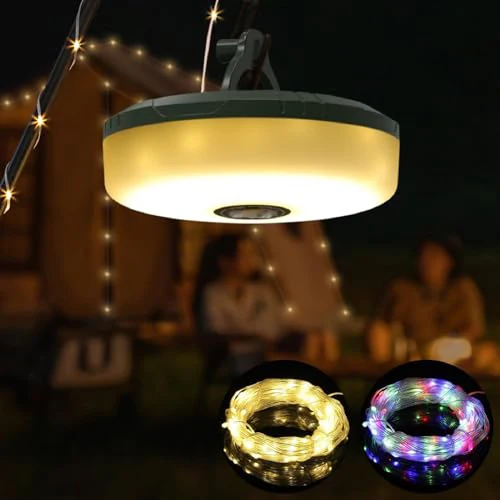 USB Rechargeable Camping Light 10meter Light String Outdoor Tent Light RGB Atmosphere Light XTE LED Flashlight with Magnet Hook