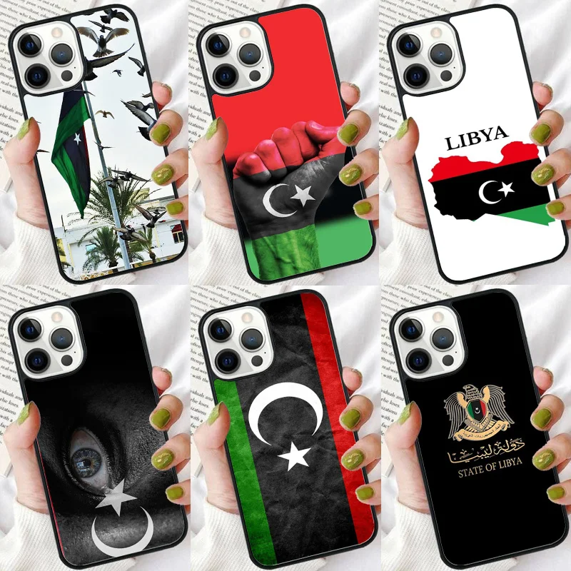 Libya Passport Flag Map Phone Case For iPhone 16 15 14 plus XR XS 11 12 13 Pro max Soft Bumper Shell Cover coque