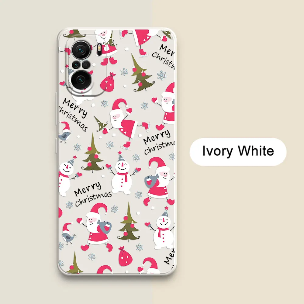 크리스마스 산타클로스 케이스 샤오미 포코 X7 F7 M7 X4 X5 F6 M6 프로 5G X3 미 11 라이트 10T 11T 12T 13T 14T 15T 프로 15 폰 커버