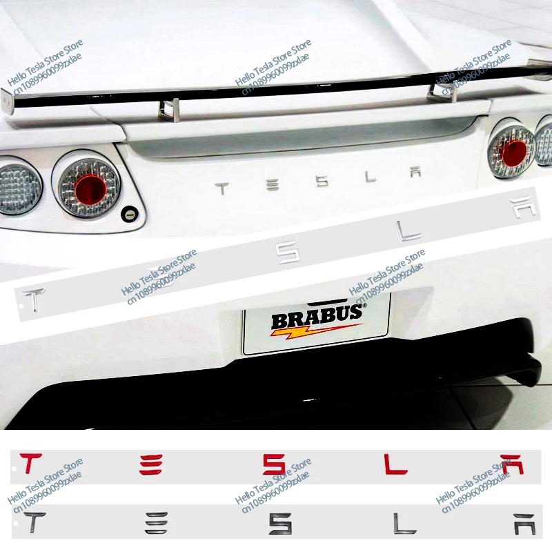 3D ABS Logo Tesla Emblem Letters Car Trunk Badge Rear Letter Label Electroplated For MODEL 3 MODEL S X Modified accessories