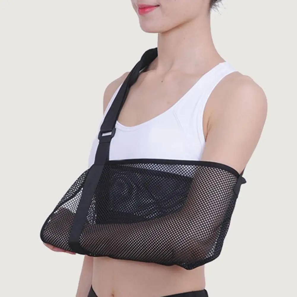 Shoulder Sling Right Left Arm Hollow Out Mesh Stabilize Length Adjustment Arm Brace Shoulder Immobilizing Sling Support