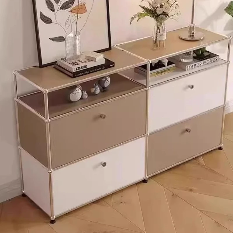 خزانة جانبية مفتوحة الباب، دلو أثاث غرفة المعيشة للتلفزيون الشمالي مجموعة وحدة من الفولاذ المقاوم للصدأ، خزانة تخزين لتناول الطعام #1