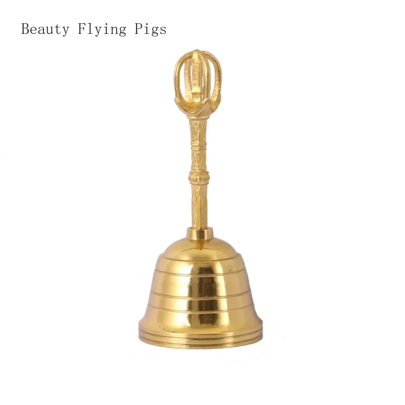 

1PCS 4.5inch pure copper magic bell Taoist small bell Japanese magic tool Buddhist hand cranked copper bell