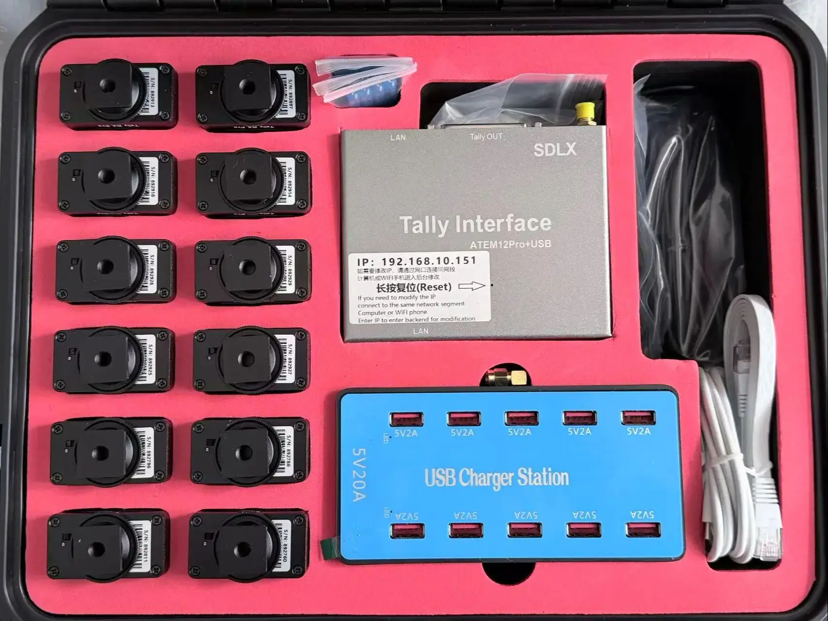 نظام إضاءة لاسلكي USB ، ATEM12Pro Plus ، تصميم Blackmagic ، BMD ATEM Switcher ، VMix Avmatrix Glive T20 Ucast Sprolink