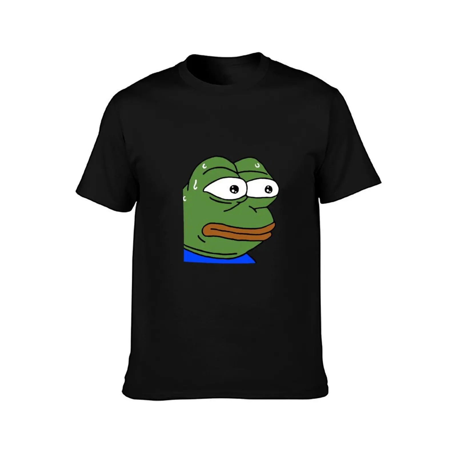 monkaS Twitch Emote T-Shirt, Summer Casual Cotton Tee, Oversized Streetwear Tops, Vintage Graphic Print, Loose Fit Short Sleeve