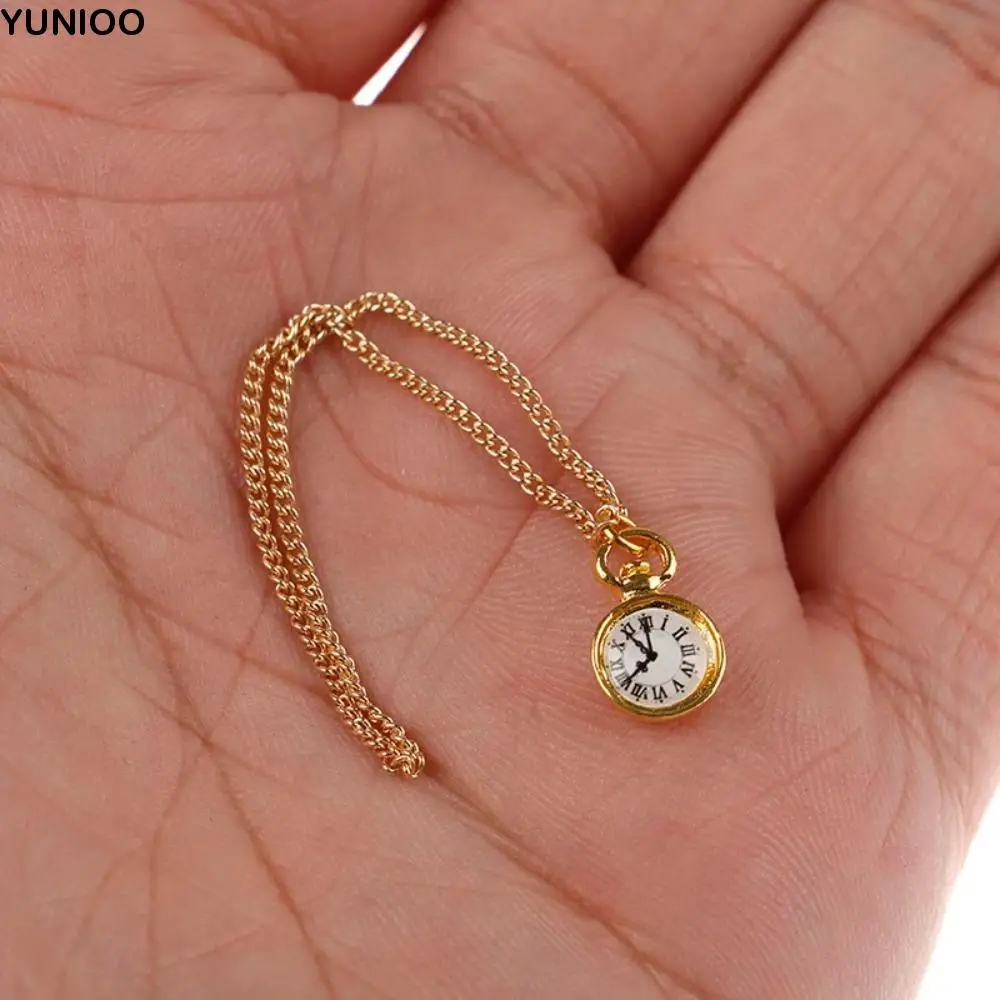 

Necklace Watch Dollhouse Simulation Pocket Watch Simulation Toy Vintage Mini Doll Necklace Pocket Watch Ob11 Accessories Alloy