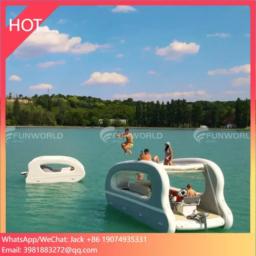 الجملة DWF قارب قابل للنفخ مع محرك خارجي قارب صيد كاتاماران قارب يخت قابل للنفخ