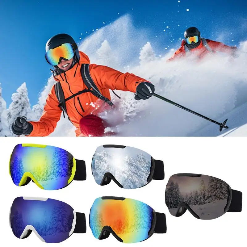 Ski Goggles Adult Over Glasses TPU Frame UV Protection Ski Goggles Unbreakable PC Lenses Winter Snow Sports Goggles Youth For