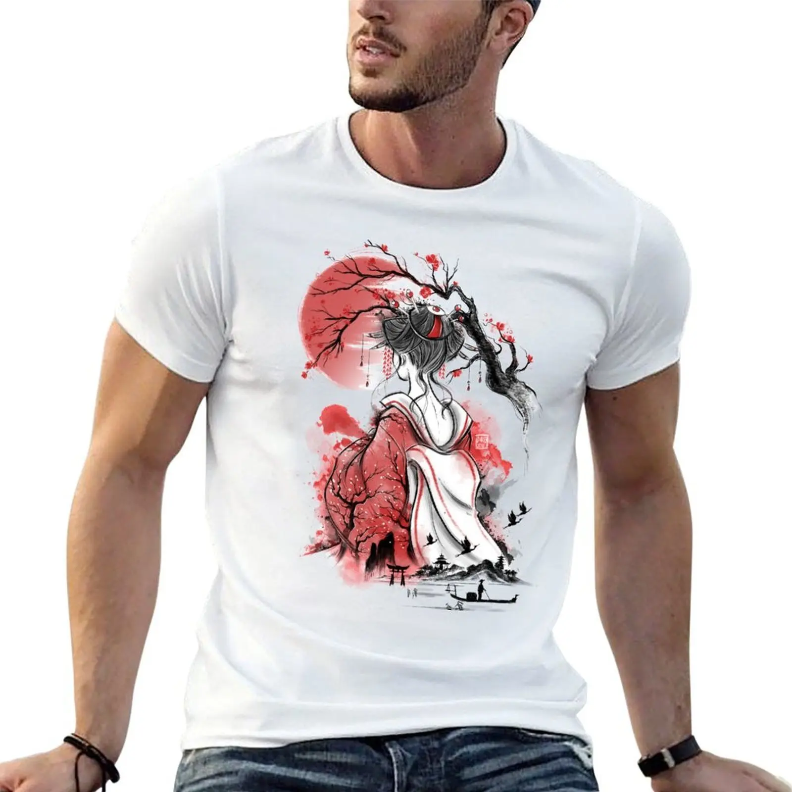 

shirt man t personalised man t shirt Geisha graphic casual dream shirt T-Shirt t