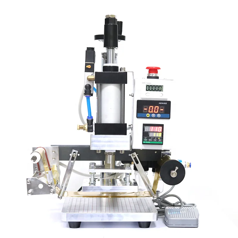 

Pneumatic Digital Hot Foil Stamping Machine For Leather Bronzing Machine Leather Logo Heat Emmbossed T Slot Hot Stamping Machine