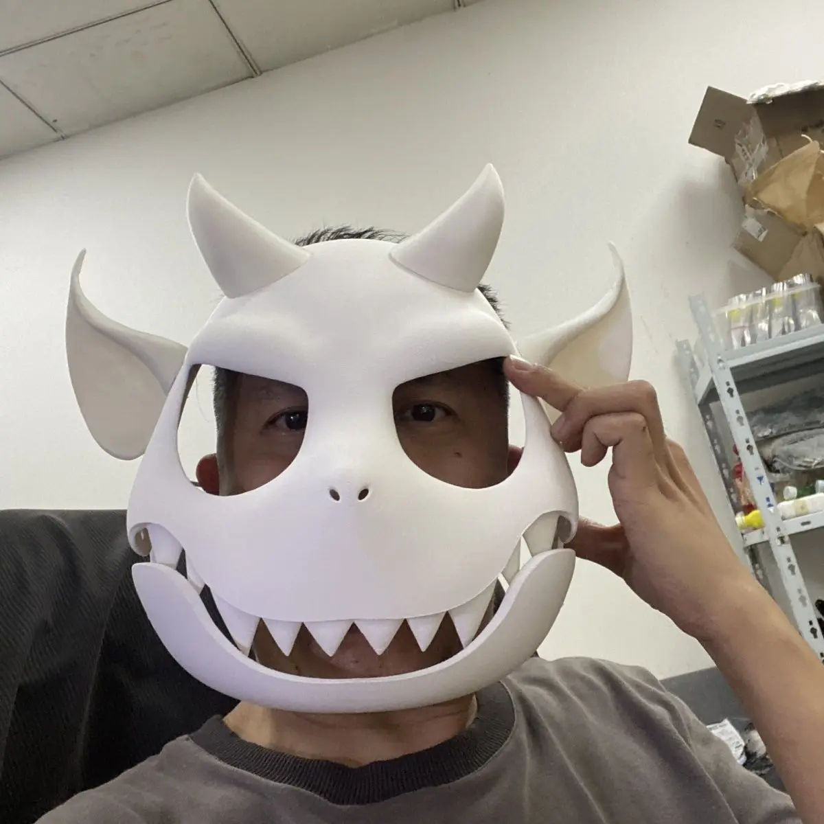 

Kemono and Kigurumi Base Masks Fursuit 3D Printed with Movable Chin Fantasy Creature Skull Furry Cosplay Prop Accessories
