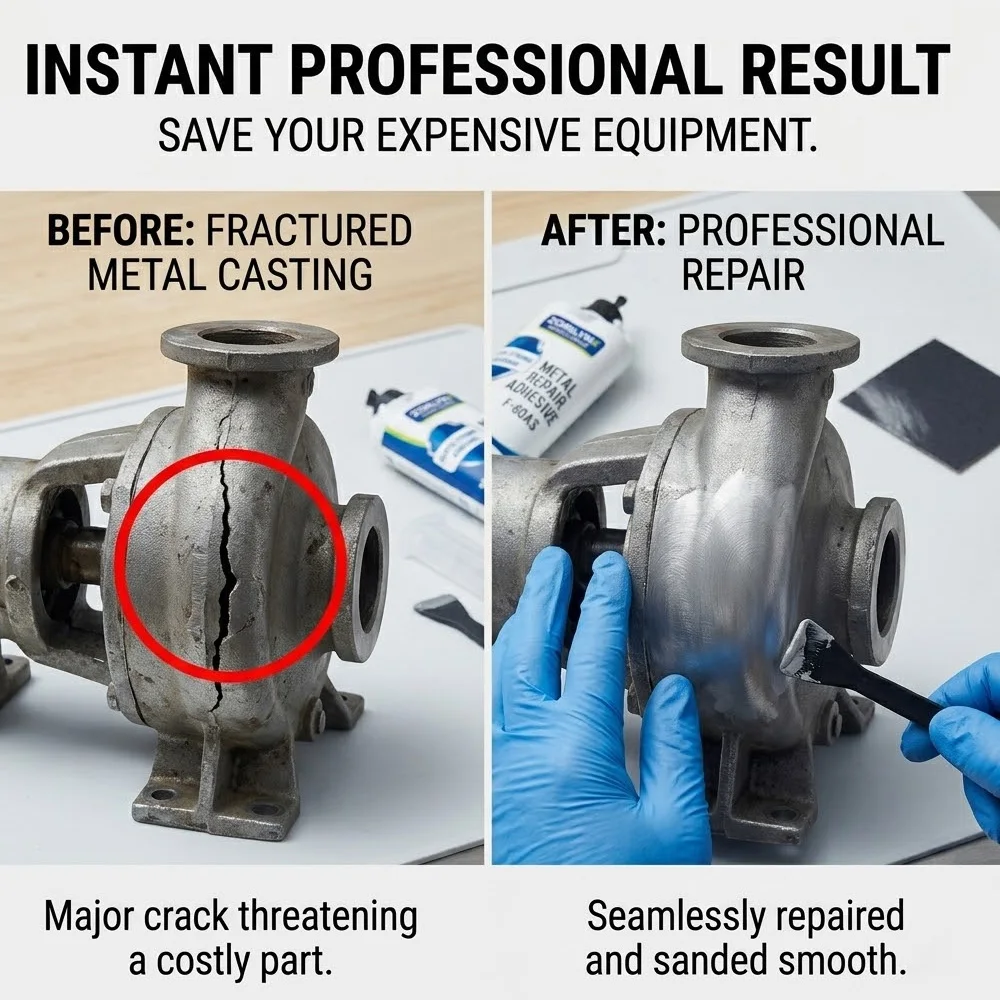 100g Metal Repair Glue AB Paste Super Strong Casting Adhesive Heat Resistant Cold Weld Sealant for Home Iron Crack Fix ZORILYNX