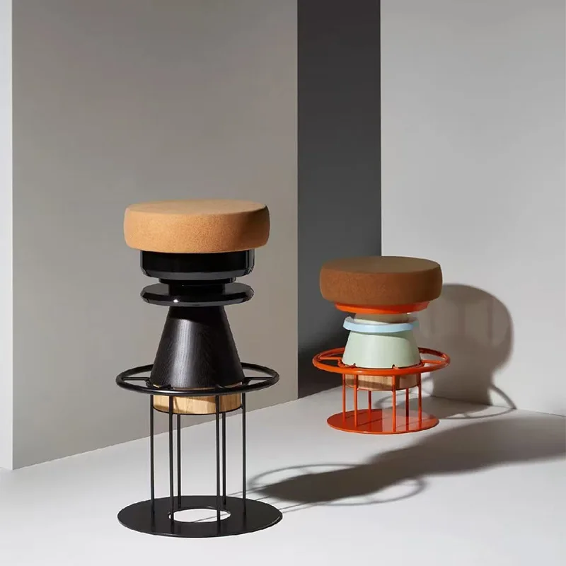 

High bar chair creative modern niche color minimalist bar stool