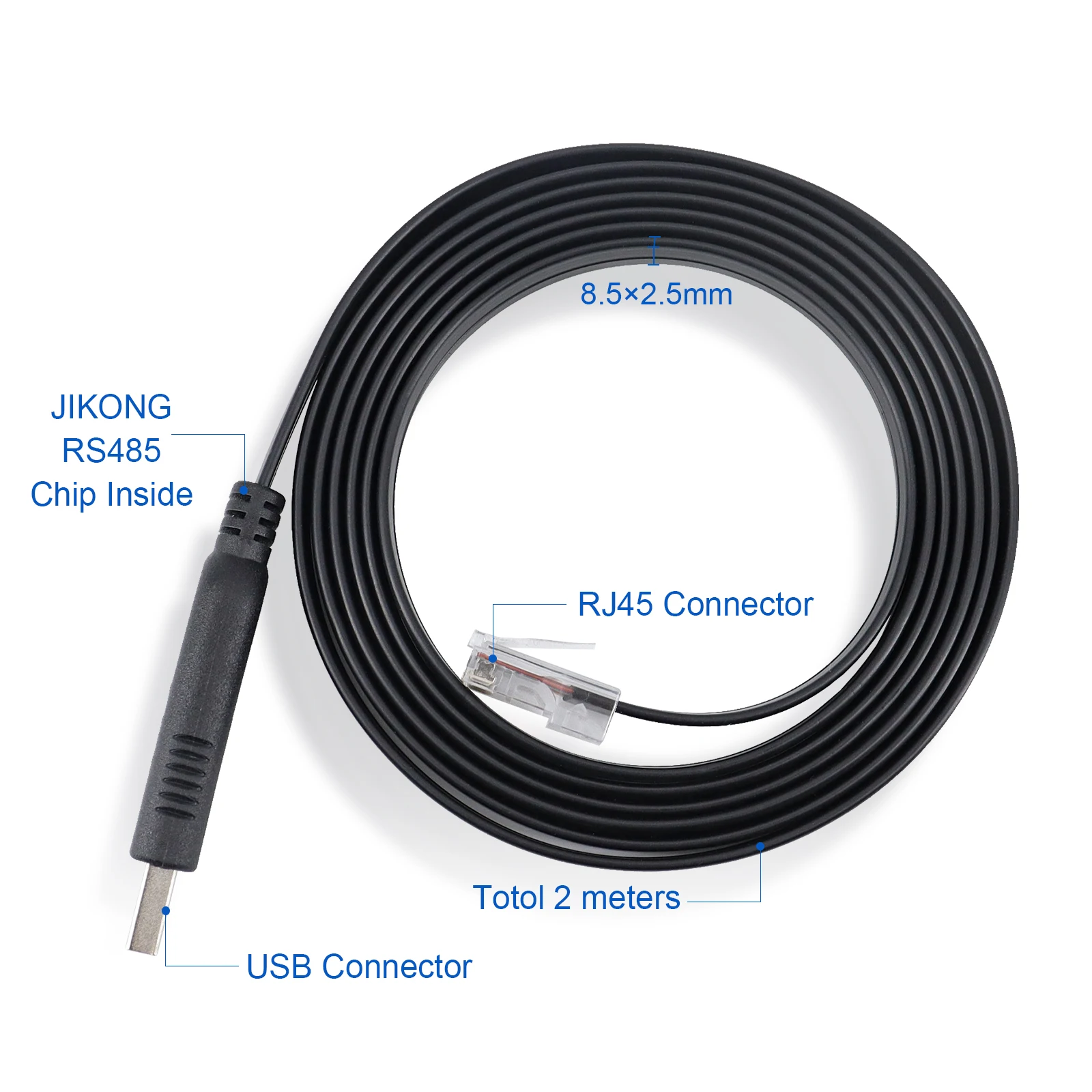 JK BMS اكسسوارات USB إلى RJ45 توصيل كابل الكمبيوتر 2M ل JIKONG BMS JK-PB1A16S10P JK-PB1A16S15P JK-PB2A16S15P JK-PB2A16S20P