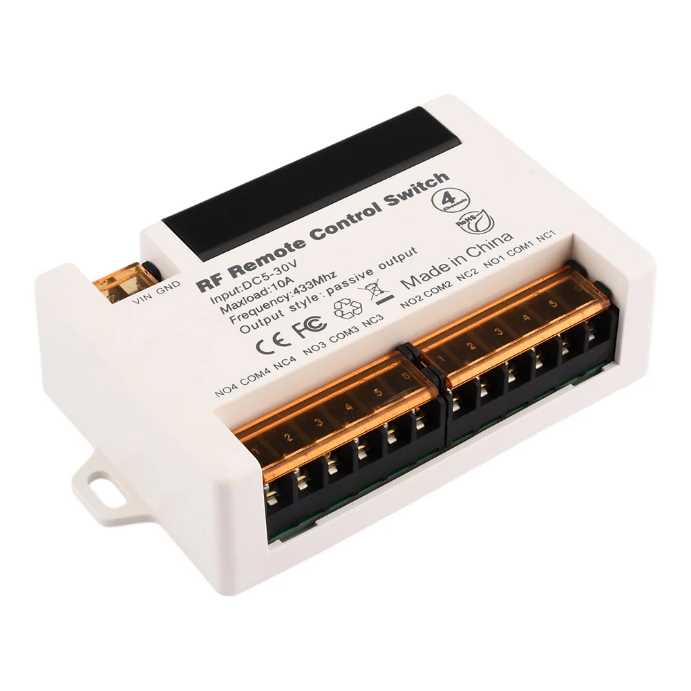 433Mhz Universal Gate Remote Control Switch 12V 24V 110V 220V 10A Relay Receiver Mini Module Remote Control for Gate Garage Door
