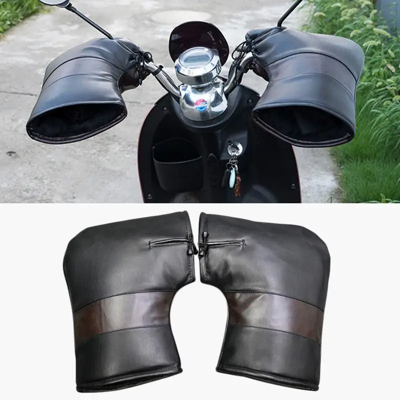 1Pair Motorcycle Cover Gloves Warm Handlebar Muff Grip Handle Bar Muff Waterproof Winter Thicken Warmer Thermal Scooter