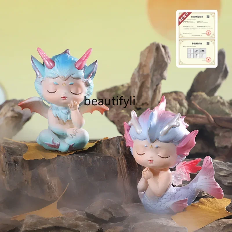 

Oriental mythical beast blind box antique boy and girl birthday gift, tabletop ornament car decoration children's toy