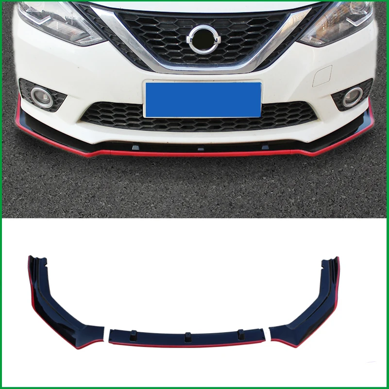 

For NISSAN SENTRA Sylphy 2016-2019 Front Bumper Lip Diffuser Body Kit Lower Grille Protector Plate Cover Trim Car Styling