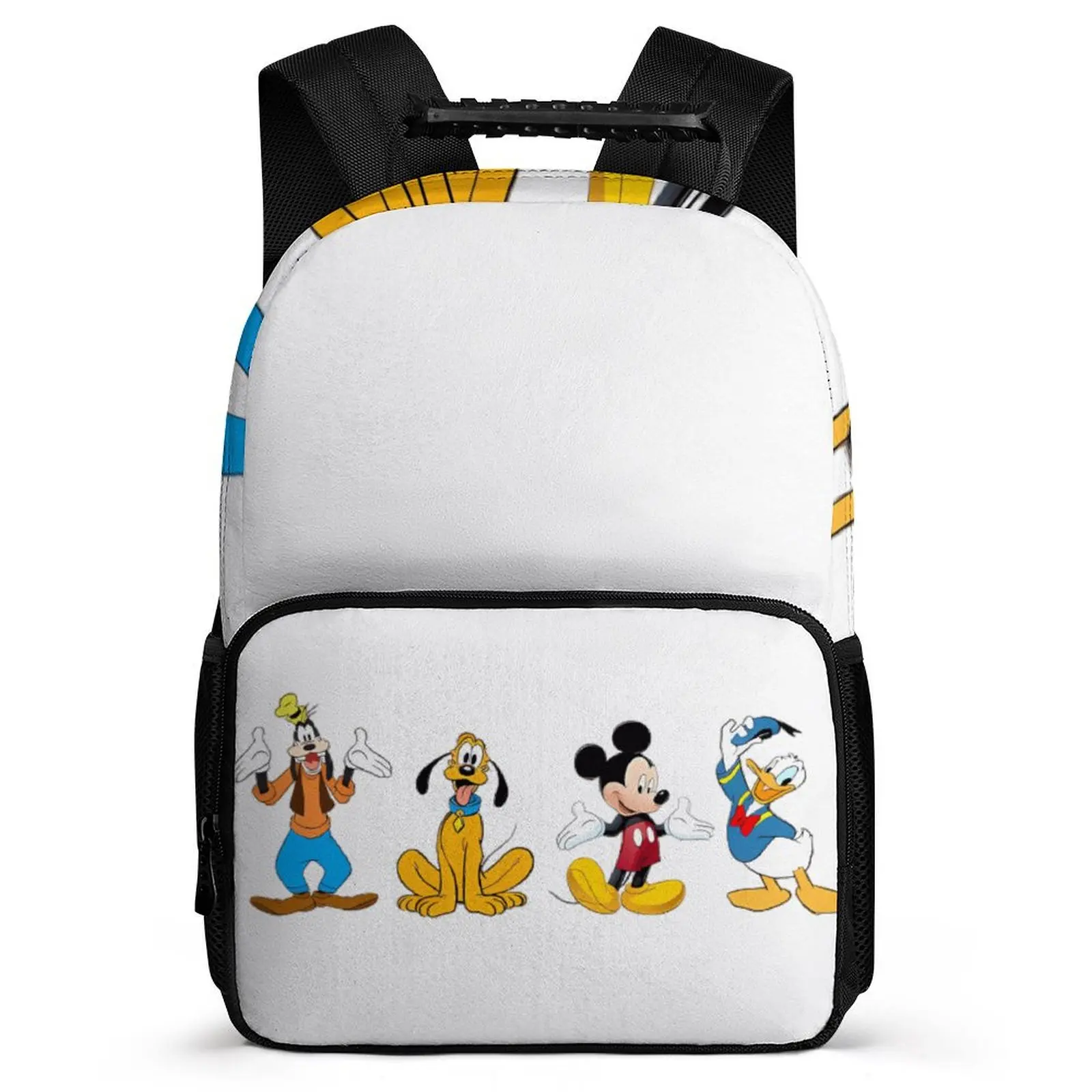 Fashion Disney Mickey Donald Pluto Goofy Teen Student Girl Boy To School Knapsack 16 Inch Cartoon Backpack Women Rucksack