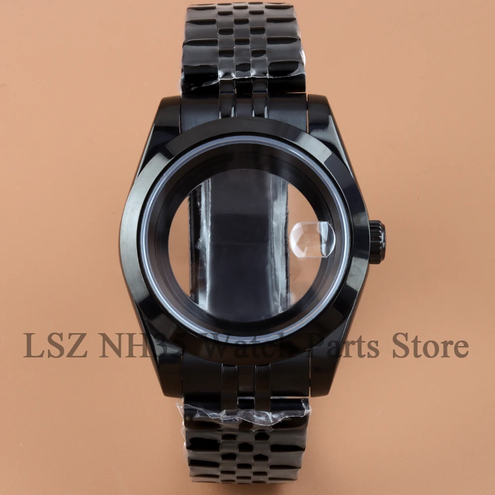 

Black PVD Stainless Steel 36mm/39mm Watch Case Jubilee/Oyster Watchband Fit DATEJUST NH35 NH36 Movement Sapphire Watch Case