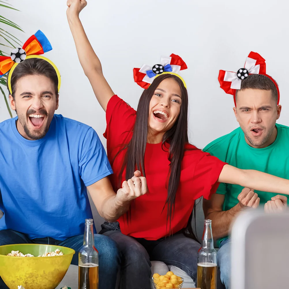 6 قطعة أغطية الرأس لكرة القدم مهرجان حفلة هيرباند الاحتفال رئيس الديكور مباراة كرة القدم المشجعين الملحقات الملونة #3