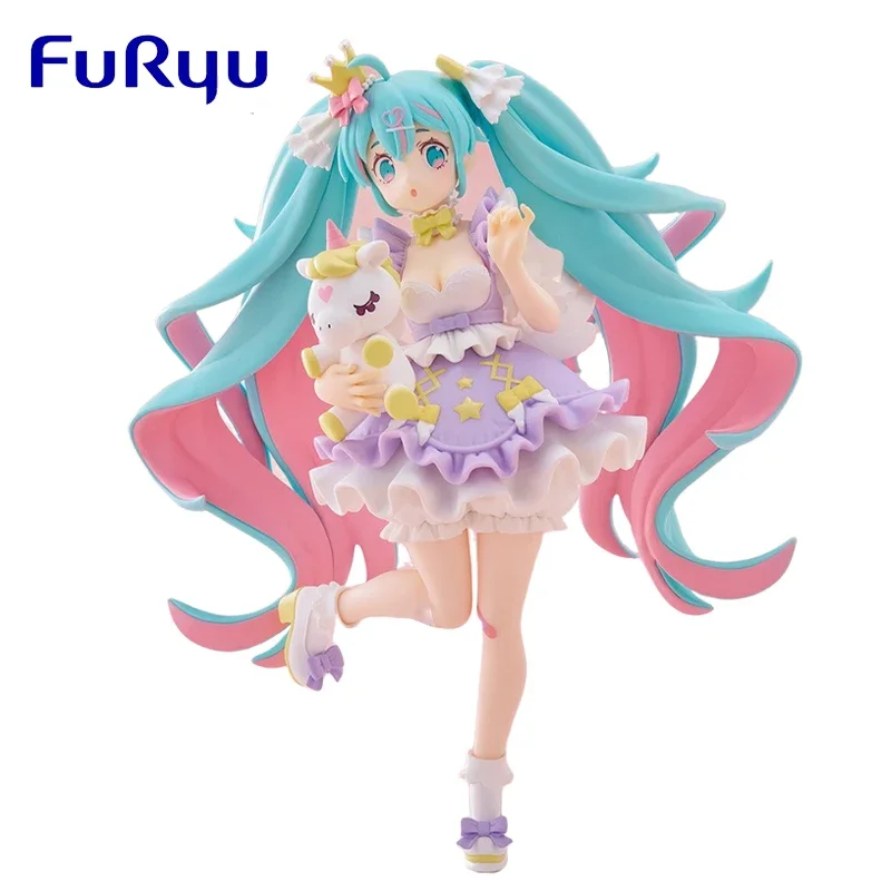 

Original FuRyu TENITOL Hatsune Miku Fantasy Princess Lavender color scheme Anime Figure Collectible Model Statuette Dolls Gifts