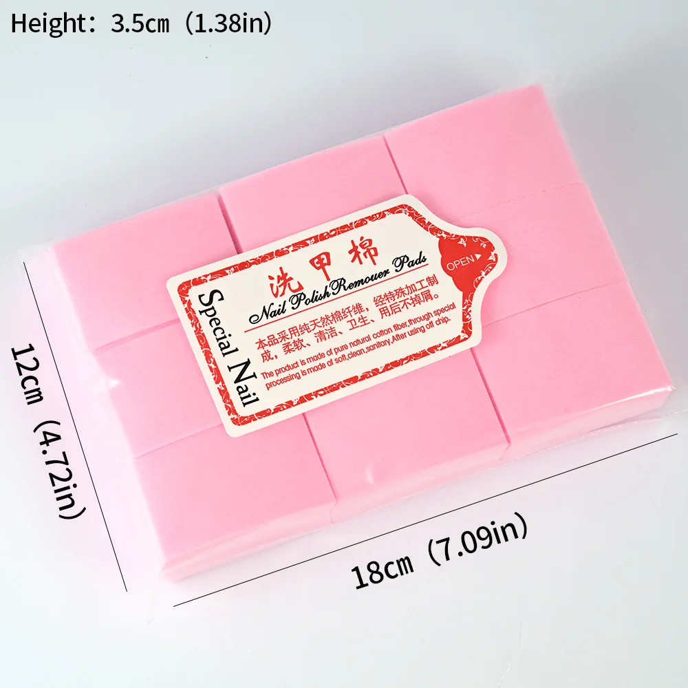 600 Teile/beutel Fusselfreie UV Nagellack Entferner Pads Faser Verdickt Wischen Baumwolle Tücher Pads Harte Weiche Make-Up Nail art Reinigung werkzeuge