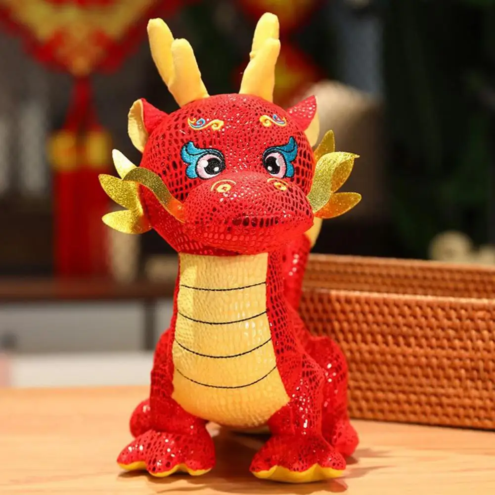 

Computer Printed Dragon Plushie 2024 Chinese Zodiac Dragon Plush Dolls Adorable Three-dimensional Mascots for Festive Home Decor