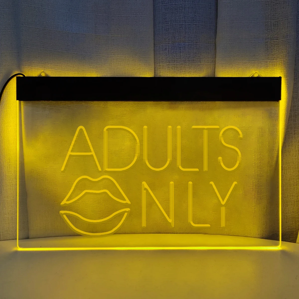 Adults Only 3D Carving Neon Sign LED Sexy Neon Lights Bar Sign Orange Letter Neon Signs for Bedroom Bar Hotel Party Wall Decor