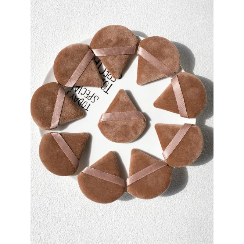 10 قطع من بودرة البيتزا المخملية الوردية المثلثة، إسفنجة مكياج صغيرة للوجه، أدوات مكياج خفيفة الوزن قابلة للغسل #5