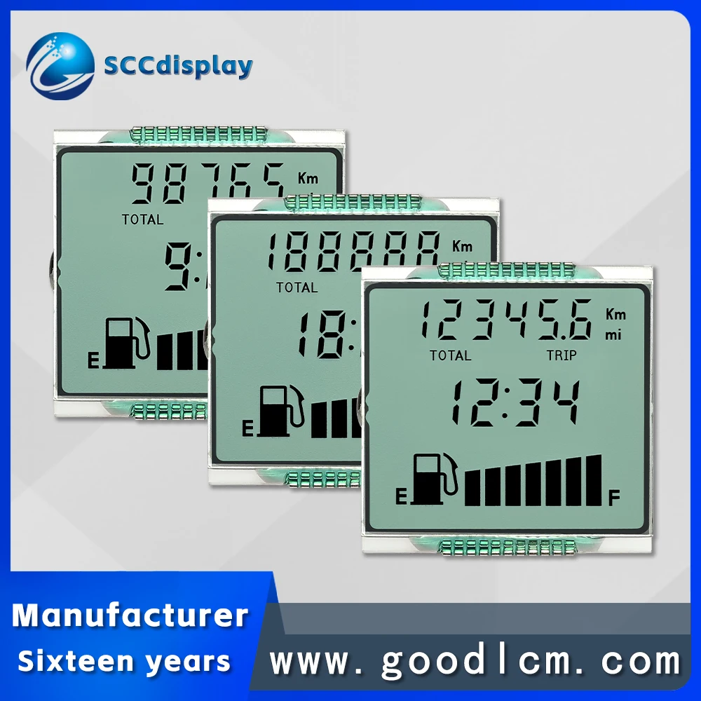 display-lcd-antirreflexo-para-motocicletas-sjxdgn082-personalizavel-de-fabrica-tela-de-instrumento-de-7-segmentos-htn-para-ampla-faixa-de-temperatura