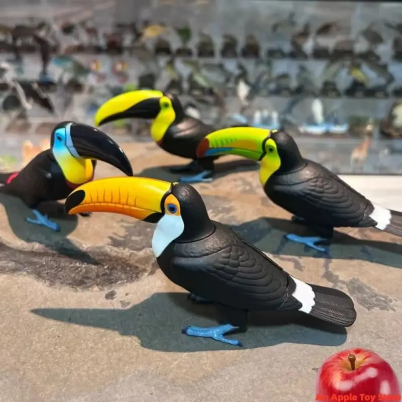 

Ikimon Capsule Toys Cute Kawaii Nature Techni Color Big Toucan Large Colorful Beak Blue Feet Black Bird Standing Figures