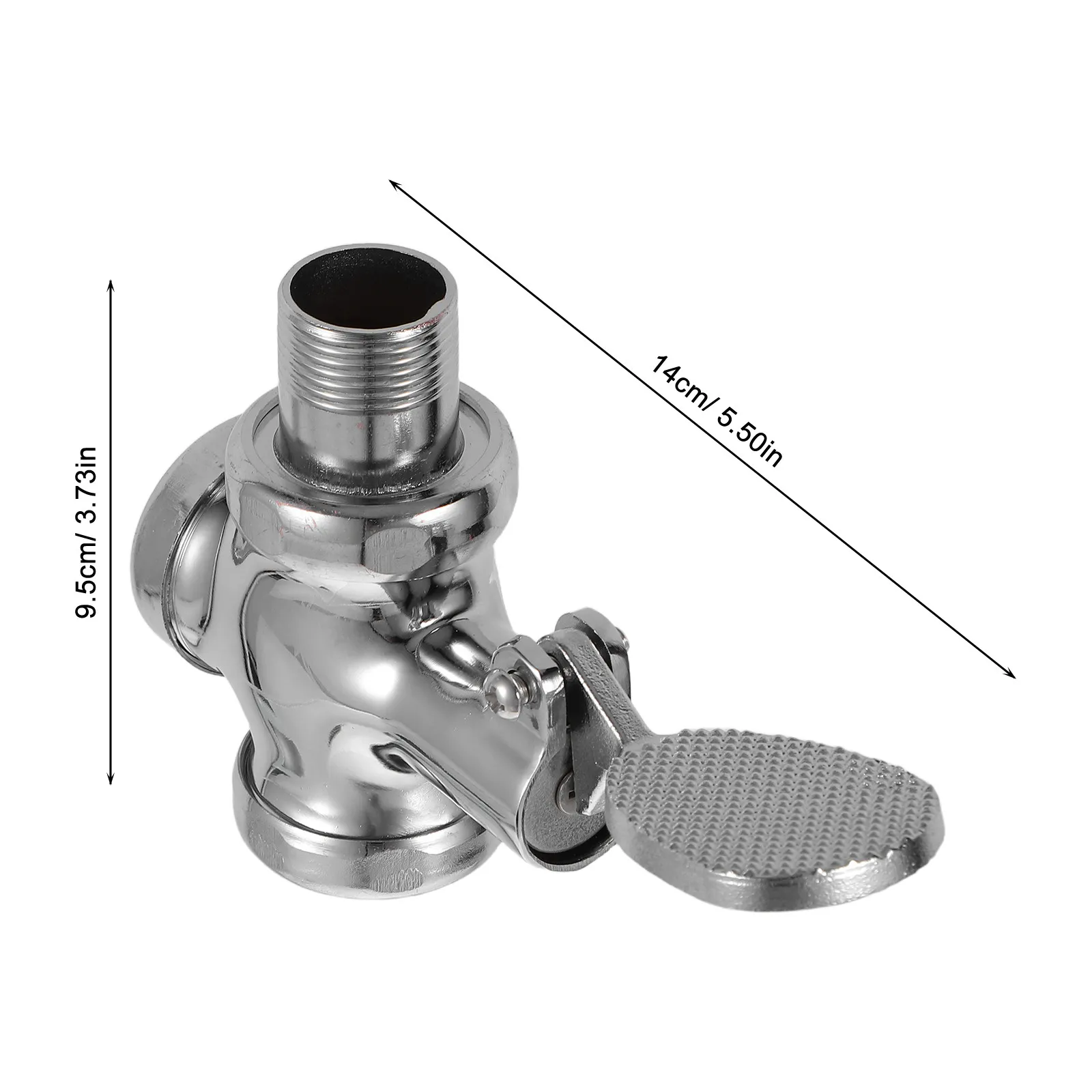 1PC Foot Pedal for RV Camper Toilet – 1 Inch Inlet Copper Flush Floor-Mounted Touchless Bathroom Pedal