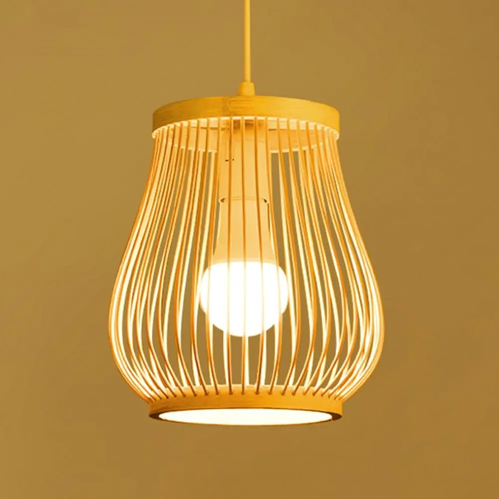 

Chinese Rattan Wicker Pendant Lamp Lustre Bamboo Wood Chandelier Ceiling Light Handmade E27 for Home Living Ding Bed Room Decor