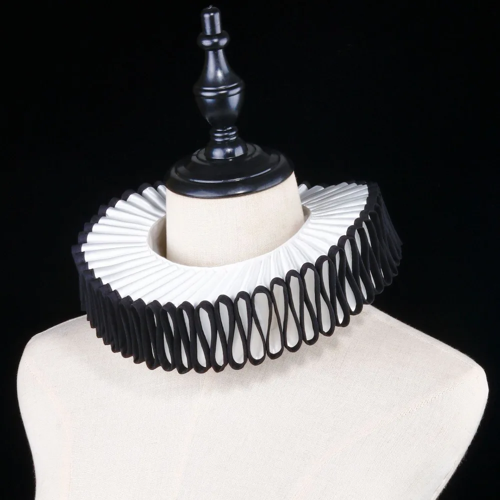Detachable Neck Ruffled Collar Vintage Victorian Costume Renaissance False Collar Retro Circus Clowns Ruff Collar