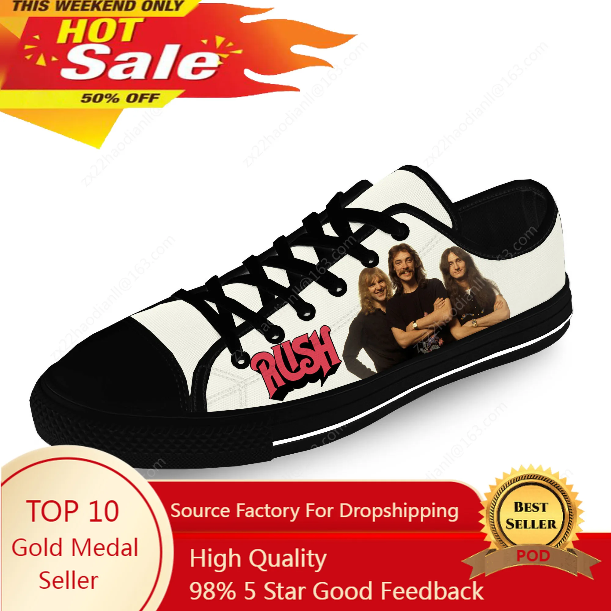 

Rush Band Low Top Sneakers Mens Womens Teenager Casual 3D Print Shoes Canvas Running Shoes Cosplay Breathable Lightweight shoe