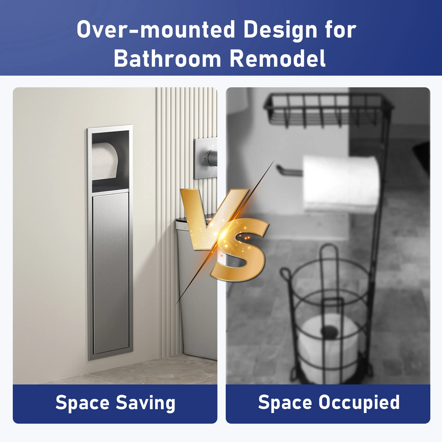 OEM Recessed Installation Bathroom Paper Holder Brushed Stainless Steel with High Repurchase Rates