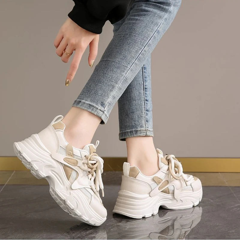 Chaussures de jogging légères et respirantes pour femmes, baskets à plateforme, résistantes à l'usure, chaussures décontractées, designer, printemps, 2025