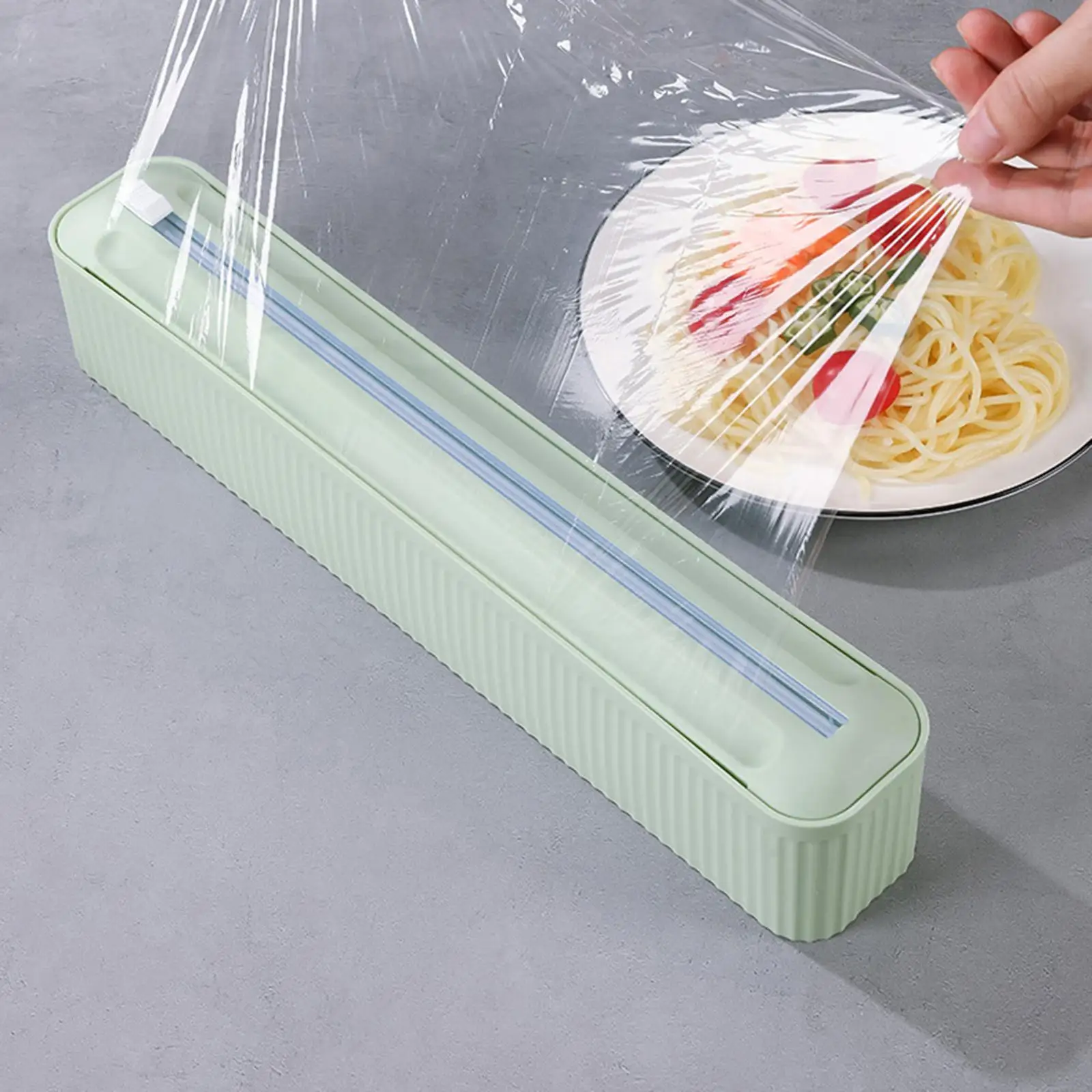 Magnetic Cling Film Dispenser Suction Cup Kitchen Accessories Aluminum Foil Dispenser Wall Paste Food Wrap Cutter for Wall