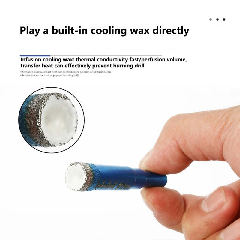 1 Set Dry Brazing Hole Opener Marble Vitrified Tile All-Ceramic Tile Glass Drill Hole Opener Glass Drill 7-Piece Diamond Drill