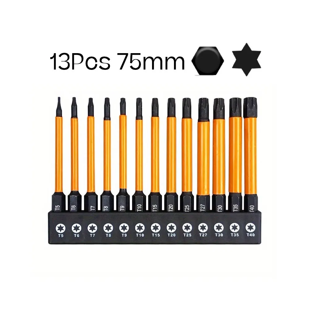 13 PCS Torx Security Bit Set Magnetic Security Screwdriver Set 50/100/150mm Star Screwdriver Set for Shark Vacuum T5-T40