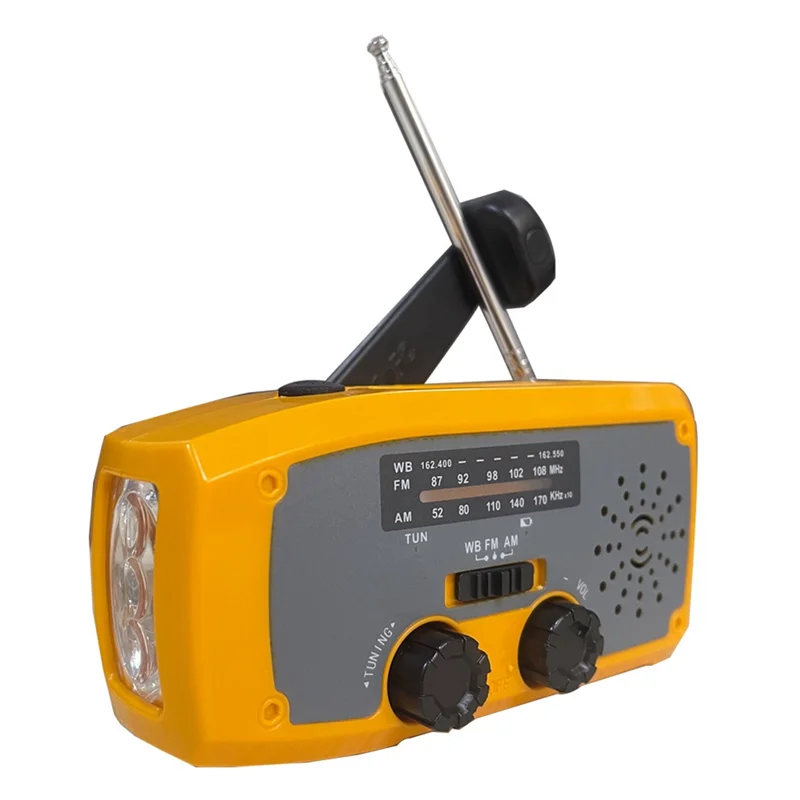 New-Emergency Solar Hand Crank Radio Portable NOAA/AM/FM Radio With LED Flashlight SOS Alarm For Camping