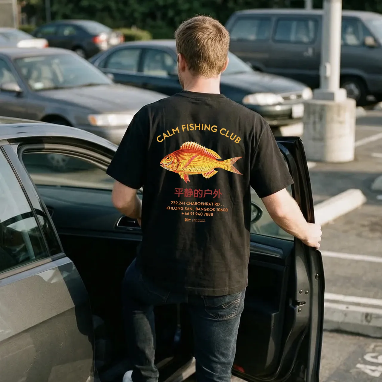 アメリカンスタイル半袖tシャツ-i-irie-fiing-club“”ルアーフィッシングカルチャースローガンユニセックス通気性コットンtシャツ