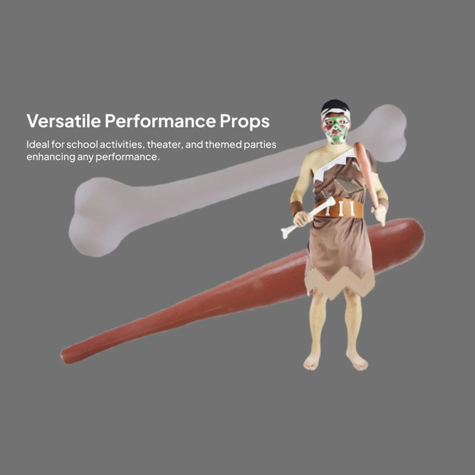 Jumbo Bone Cosplay Decoration Caveman Costume Accessory Performance Halloween Props Simulation Wild Man Big Bone for Adult Kids