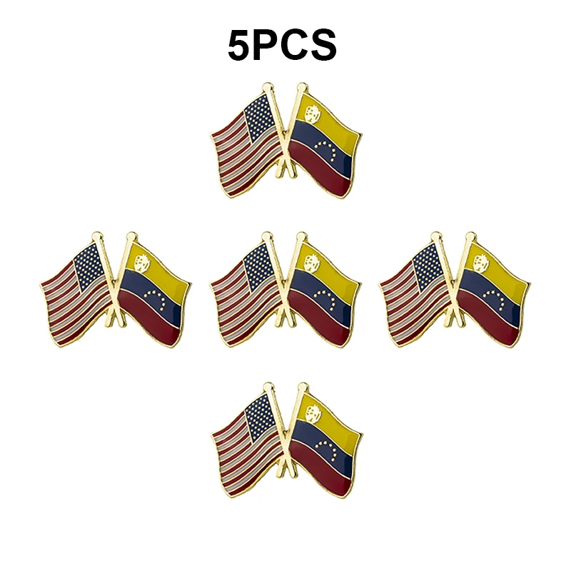 

1-100 шт. значки-броши с флагами США и Венесуэлы