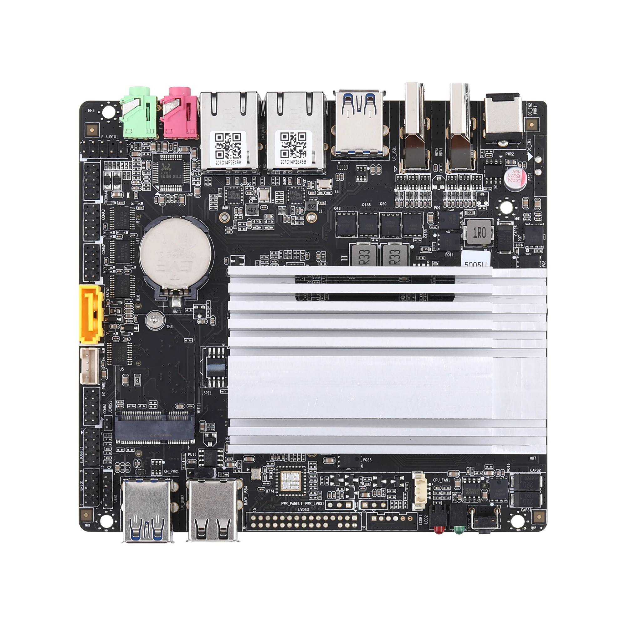 QOTOM MB2U246-0500 Q400P Celeron i3 i5 i7  Mini PC Motherboard 120*130mm 2 x Gigabit LAN 4 x RS232 WIN 10/Linux